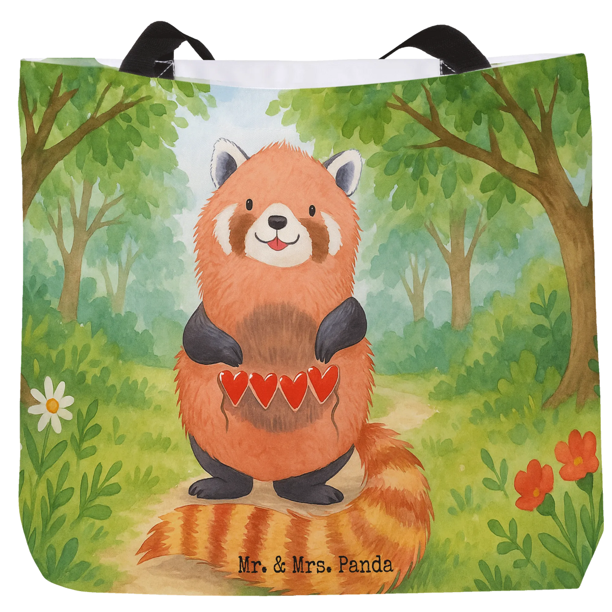 Shopper Roter Panda Design Stofftasche, Henkeltasche, Reisetasche, Shopper Tasche, Statement-Tasche, Tasche, XXL Tasche, Büchertasche, Schulbeutel, XL Tasche, Alltagstasche, Strandtasche, Stoffbeutel, Unitasche, Urlaubstasche, Freizeittasche, studententasche, City-Shopper, Einkaufstasche, Schultasche, Beutel, Tote Bag, Tragetasche, Laptoptasche, Pandatasche, Tragebeutel, Tiere, Tiermotive, Gute Laune, Lustige Sprüche, Panda, Herz, Liebling, Rot, Liebe, Lieblingsmensch