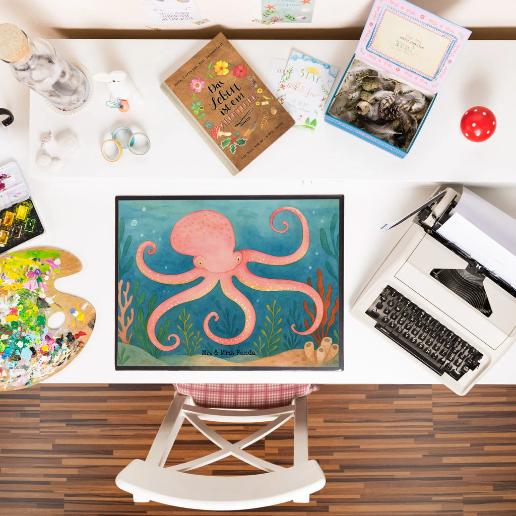Schreibtischunterlage Tintenfisch Design Schreibunterlage, Schreibtischauflage, Bürobedarf, Büroartikel, Schreibwaren, Schreibtisch Unterlagen, Schreibtischunterlage Groß, Tiermotive, Gute Laune, lustige Sprüche, Tiere, Meer, Meerestier, Krake, Tintenfisch, Arme, Wasser, Ozean