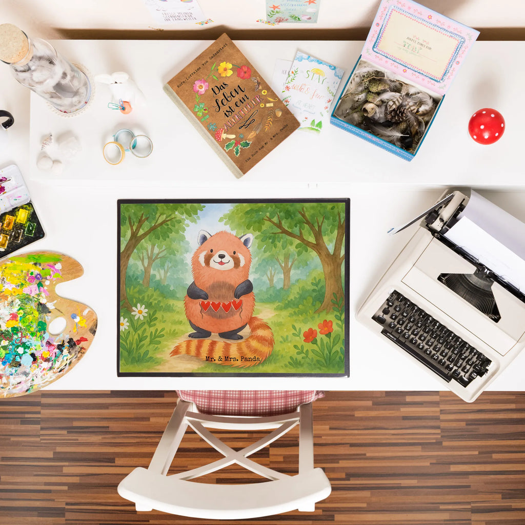 Schreibtischunterlage Roter Panda Design Schreibunterlage, Schreibtischauflage, Bürobedarf, Büroartikel, Schreibwaren, Schreibtisch Unterlagen, Schreibtischunterlage Groß, Tiermotive, Gute Laune, lustige Sprüche, Tiere, Panda, Liebe, Rot, Herz, Liebling, Lieblingsmensch