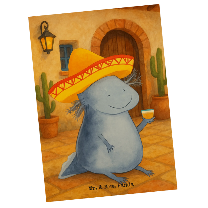 Postkarte Axolotl Tequila Design