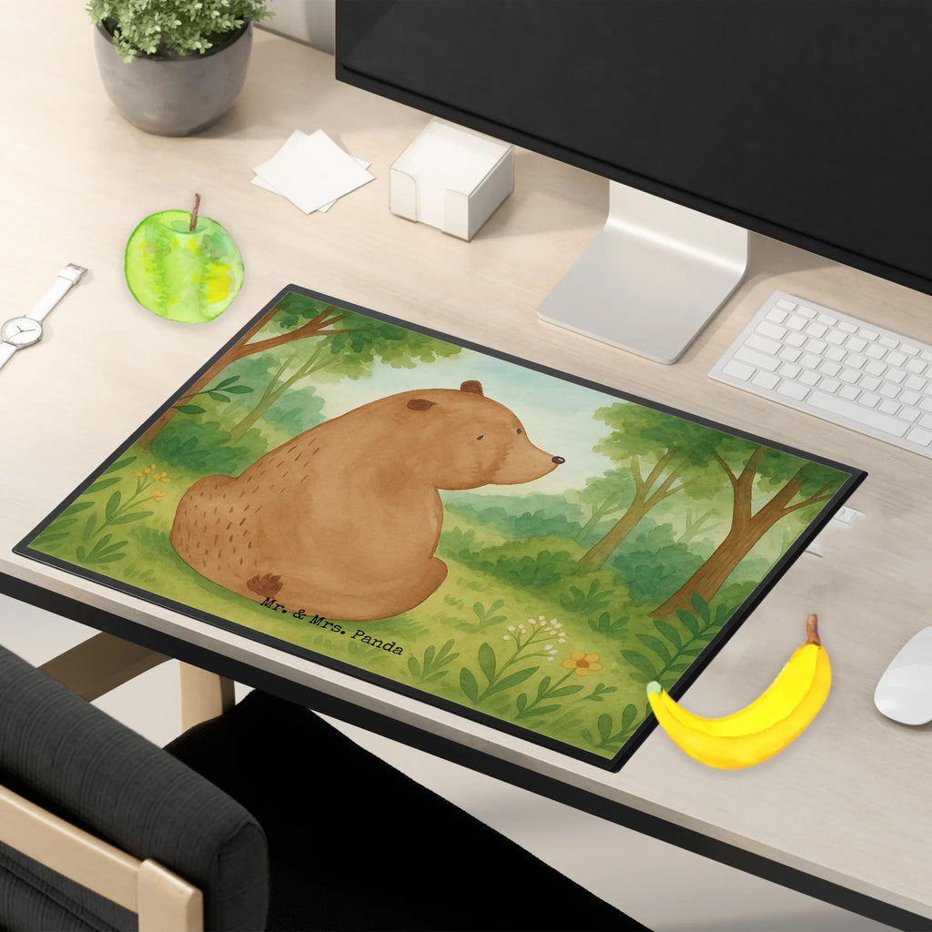 Schreibtischunterlage Bär Schulterblick Design Schreibunterlage, Schreibtischauflage, Bürobedarf, Büroartikel, Schreibwaren, Schreibtisch Unterlagen, Schreibtischunterlage Groß, Bär, Teddy, Teddybär, Selbstachtung, Weltansicht, Motivation, Bären, Bärenliebe, Weisheit