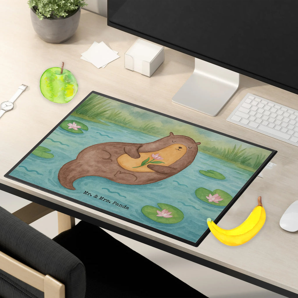 Schreibtischunterlage Otter Seerose Design Schreibunterlage, Schreibtischauflage, Bürobedarf, Büroartikel, Schreibwaren, Schreibtisch Unterlagen, Schreibtischunterlage Groß, Otter, Fischotter, Seeotter, Otter Seeotter See Otter