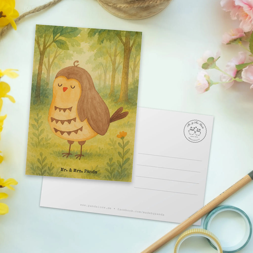 Postkarte Eule Zufrieden Design einzelkarte, Postkarte, bildkarte, Kunstkarten, Designkarte, Motivkarte, kunstkarte, Fotokarte, Ansichtskarte, spruchkarte, Postkarten, Ansichtskarten, Grußkarte, Eule, Liebe Spruch, Romantisch, Eule Spruch, Geschenk Hochzeitstag, Wortspiel Lustig, Spruch schön, Eule Deko, Owl