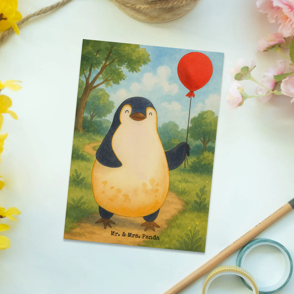 Postcard Penguin balloon Design North Pole, Penguins, gift idea, gift girlfriend, penguins, balloon, new start, new life, love of life, best friend