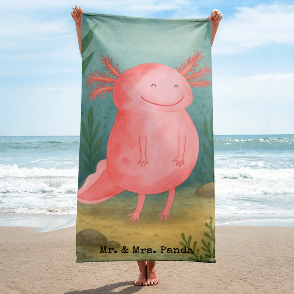 XL Badehandtuch Axolotl Glücklich Design