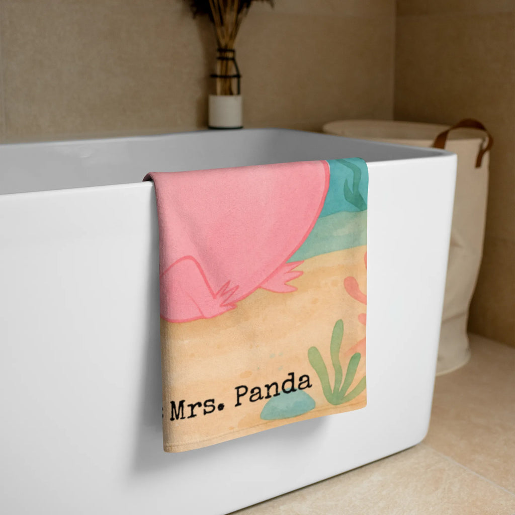 XL Badehandtuch Axolotl Hurra Design Handtuch, Badetuch, Duschtuch, Strandtuch, Saunatuch, Axolotl, Molch, Axolot, Schwanzlurch, Lurch, Lurche, fröhlich, Spaß, Freude, Motivation, Zufriedenheit