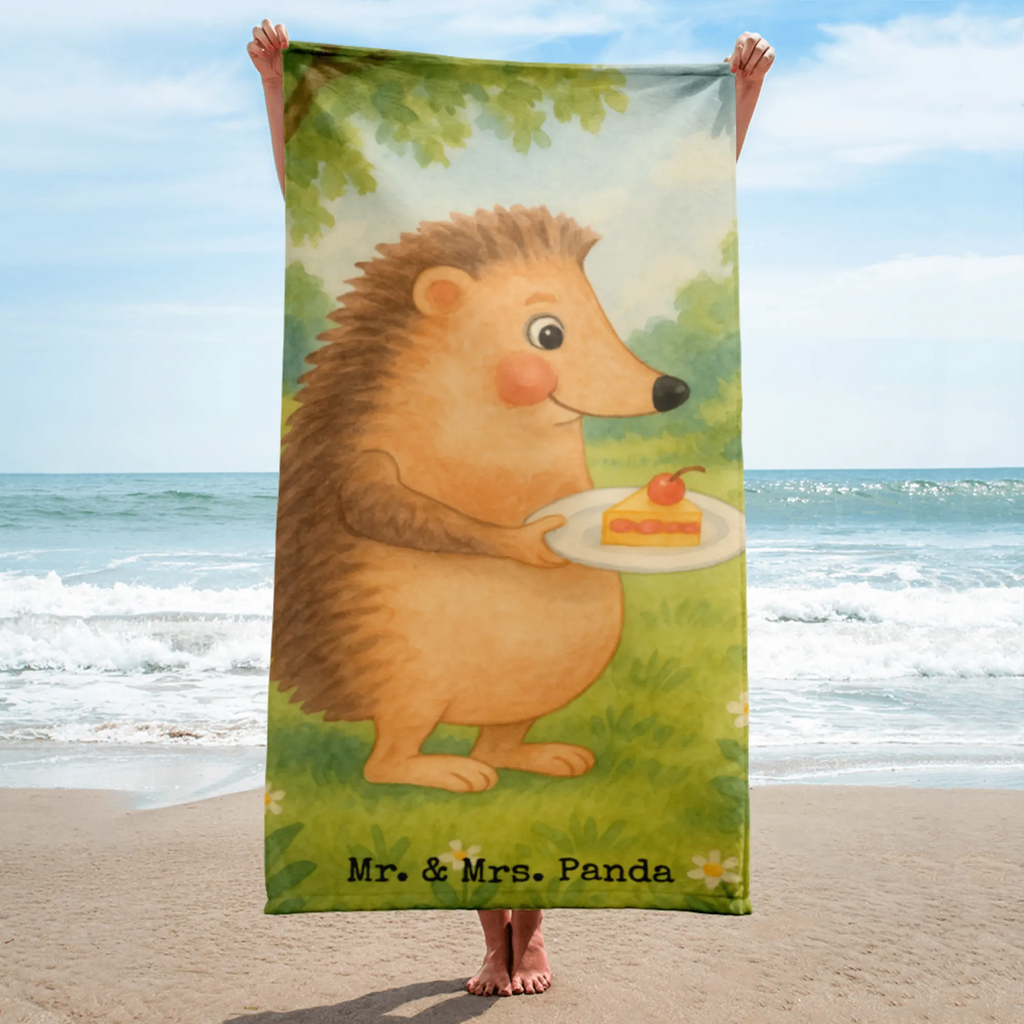 XL Badehandtuch Igel Kuchenstück Design Handtuch, Badetuch, Duschtuch, Strandtuch, Saunatuch, Tiermotive, Gute Laune, lustige Sprüche, Tiere, Igel, Essen Spruch, Kuchen, Backen Geschenk, Kuchen backen, Einladung Party, Geburtstagskuchen, Torte