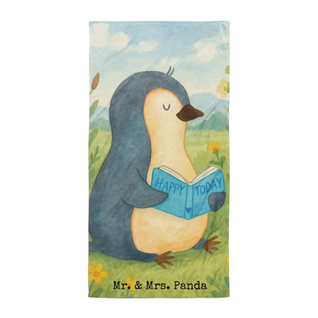 XL Badehandtuch Pinguin Buch Design Handtuch, Badetuch, Duschtuch, Strandtuch, Saunatuch, Pinguin, Pinguine, Buch, Lesen, Bücherwurm, Nichtstun, Faulenzen, Ferien, Urlaub, Freizeit