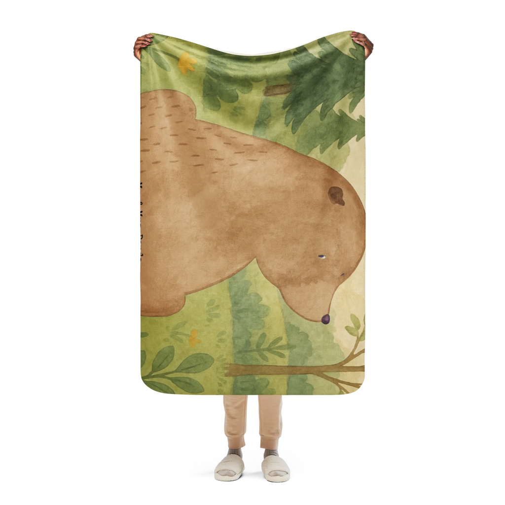 Sherpa Kuscheldecke Bär Schulterblick Design Bär, Teddy, Teddybär, Bärenliebe, Weisheit, Motivation, Bären, Weltansicht, Selbstachtung