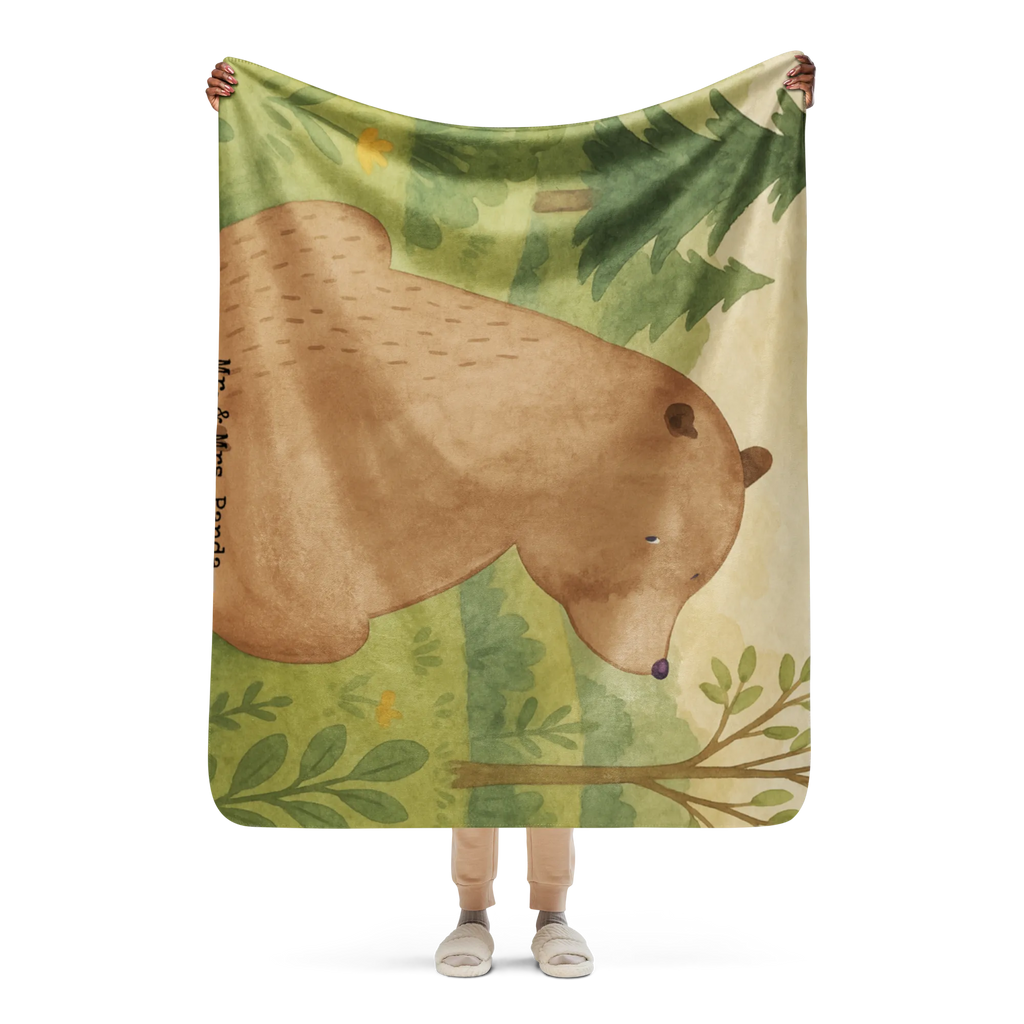 Sherpa Kuscheldecke Bär Schulterblick Design Bär, Teddy, Teddybär, Bärenliebe, Weisheit, Motivation, Bären, Weltansicht, Selbstachtung