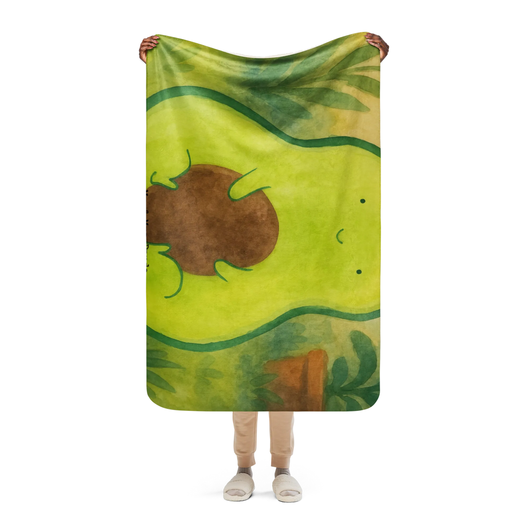 Sherpa Kuscheldecke Avocado Kern Design Avocado, Veggie, Vegan, Gesund, Kern, Pflanze, Avokado, Spruch Leben, Avocadokern