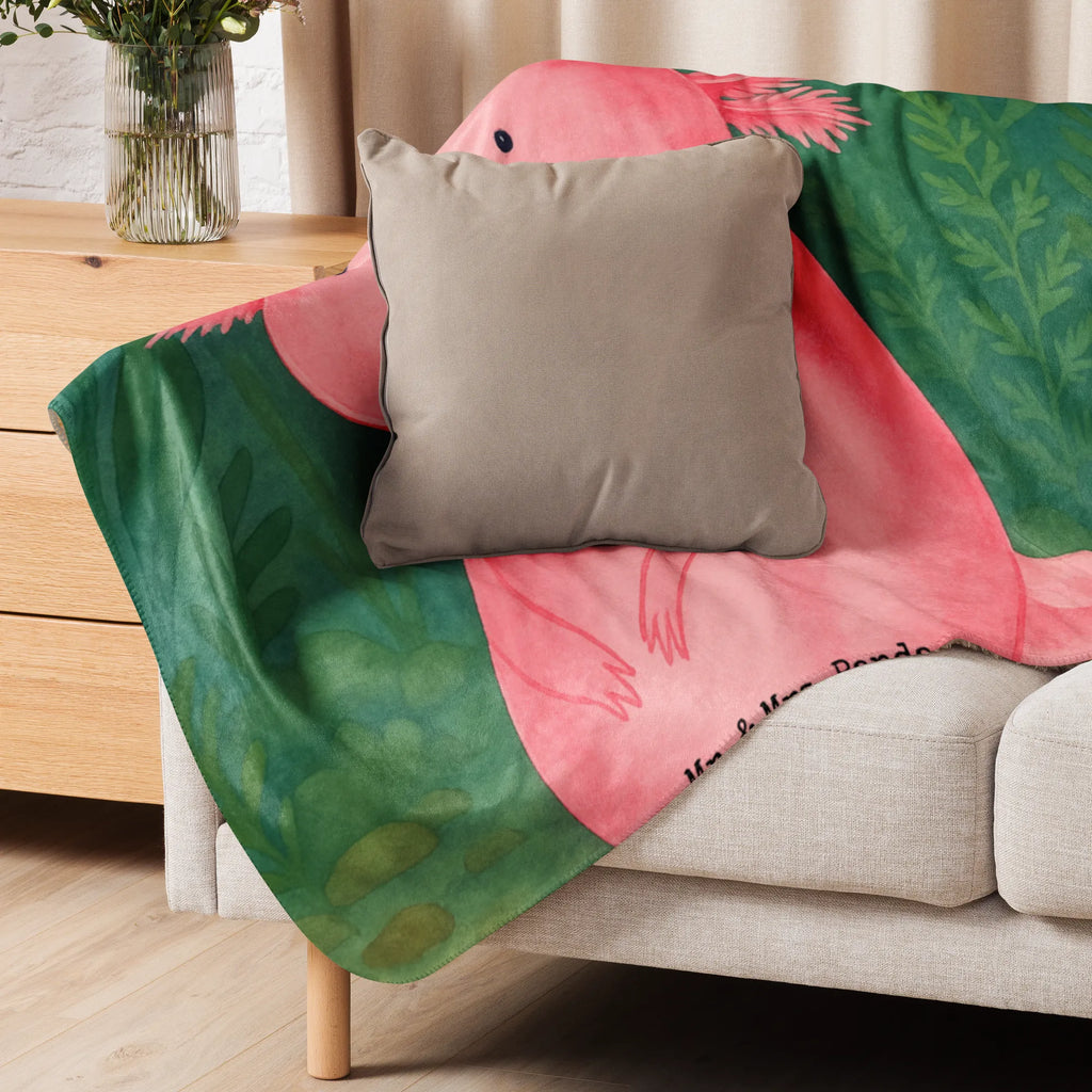 Sherpa Kuscheldecke Axolotl Niedlich Design Axolotl, Molch, Liebe, vergnügt, Axolot, fröhlich, Lebensstil, zufrieden, Lebensweisheit, Freundin, Weisheit