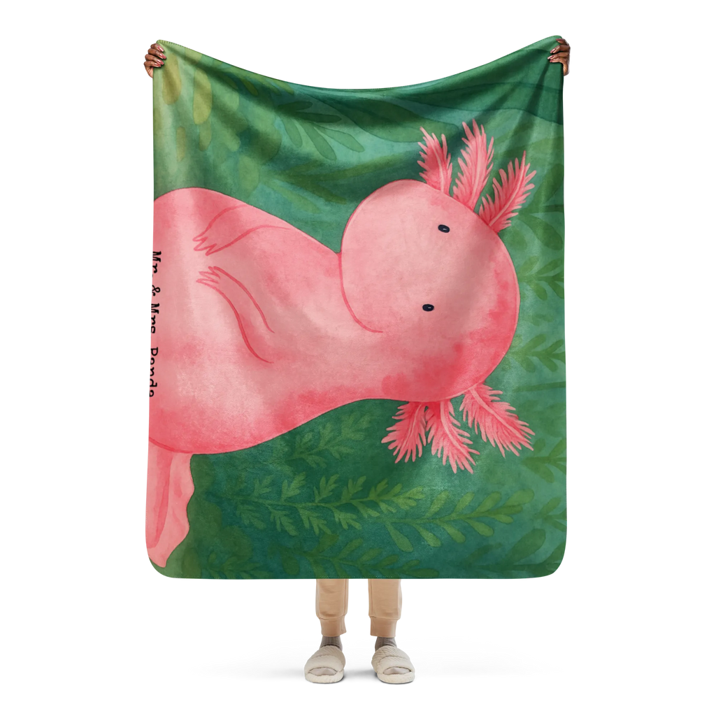 Sherpa Kuscheldecke Axolotl Niedlich Design Axolotl, Molch, Liebe, vergnügt, Axolot, fröhlich, Lebensstil, zufrieden, Lebensweisheit, Freundin, Weisheit