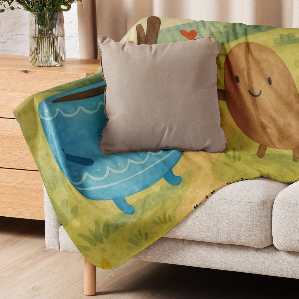Sherpa Kuscheldecke Kaffee Bohne Design Tiermotive, Gute Laune, lustige Sprüche, Tiere, Kaffee, Glück, Genuss, Zufriedenheit, Kaffeebohne