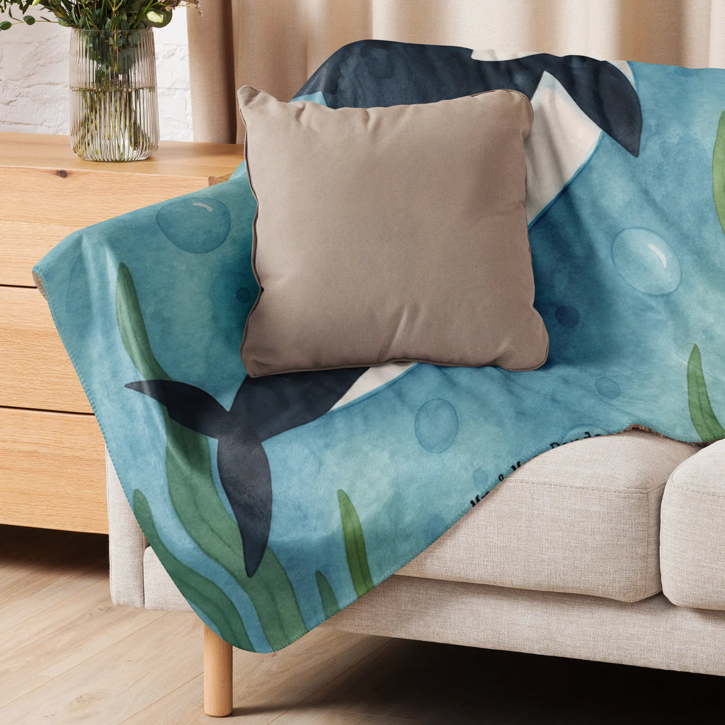 Sherpa Kuscheldecke Orca Zylinder Design Meerestiere, Meer, Urlaub, Glitzer, Fete, Geburtstag, Glitter, Feier, Konfetti, Glückwunsch, Narwal, Orca, Fest