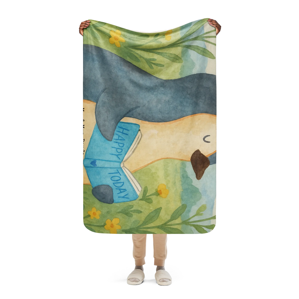 Sherpa Kuscheldecke Pinguin Buch Design Pinguin, Freizeit, Ferien, Lesen, Bücherwurm, Pinguine, Faulenzen, Urlaub, Buch, Nichtstun