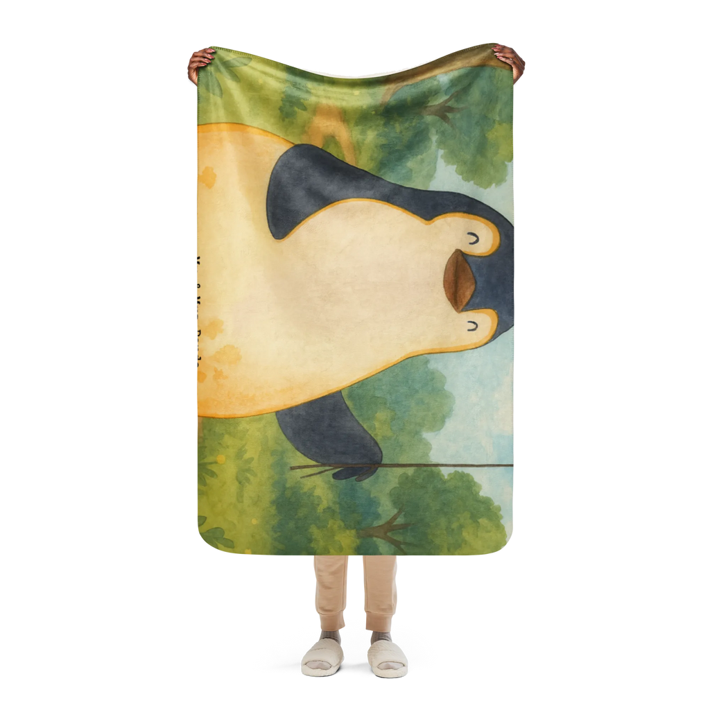 Sherpa Kuscheldecke Pinguin Luftballon Design Pinguin, Glück, Geschenk Freundin, Neustart, Tagträume, Motivation, neues Leben, Liebe, Luftballon, Lebenslust, beste Freundin, Pinguine, Geschenkidee