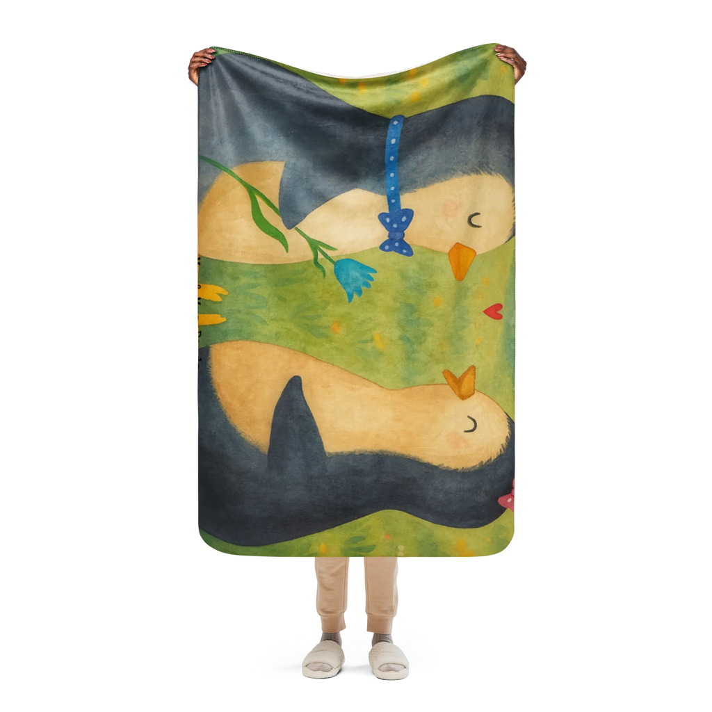 Sherpa Kuscheldecke Pinguin Pärchen Design Pinguin, Pinguine, Hochzeit, Liebespaar, Liebe, Hochzeitstag, Liebesgeschenk, Hochzeitsgeschenk, Traumpaar, Verlobung, Jahrestag, große Liebe, Liebesbeweis