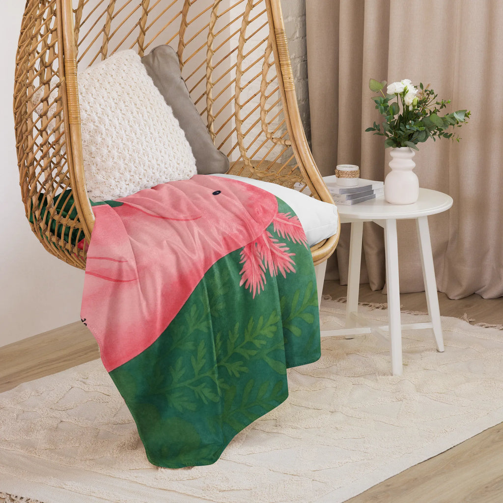 Sherpa Kuscheldecke Axolotl Niedlich Design Axolotl, Molch, Liebe, vergnügt, Axolot, fröhlich, Lebensstil, zufrieden, Lebensweisheit, Freundin, Weisheit