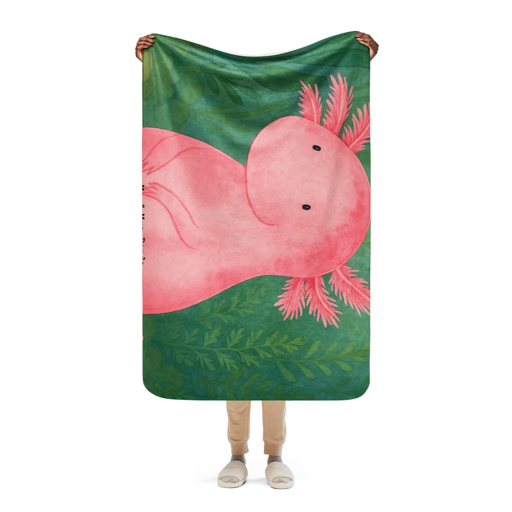 Sherpa Kuscheldecke Axolotl Niedlich Design Axolotl, Molch, Liebe, vergnügt, Axolot, fröhlich, Lebensstil, zufrieden, Lebensweisheit, Freundin, Weisheit