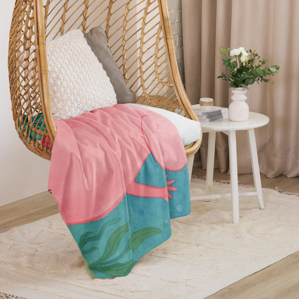 Sherpa Kuscheldecke Axolotl Hurra Design Axolotl, Molch, Lurch, Axolot, Lurche, Zufriedenheit, Freude, fröhlich, Motivation, Schwanzlurch, Spaß