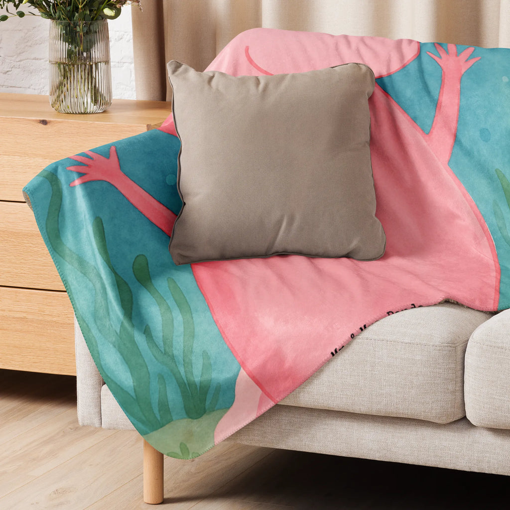 Sherpa Kuscheldecke Axolotl Hurra Design Axolotl, Molch, Lurch, Axolot, Lurche, Zufriedenheit, Freude, fröhlich, Motivation, Schwanzlurch, Spaß