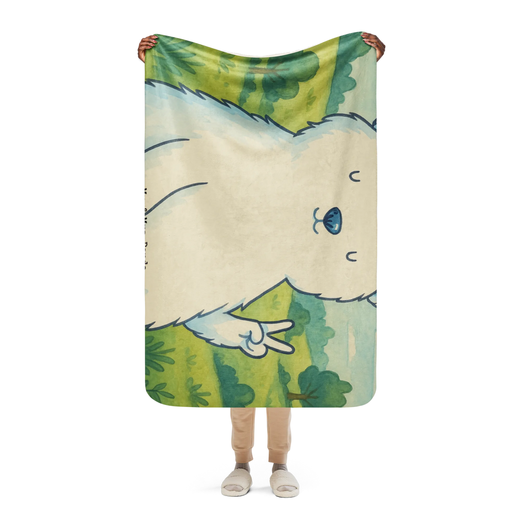 Sherpa Kuscheldecke Eisbär Faul Design Bär, Teddy, Teddybär, Homeoffice, Bürojob, Nordpol, Büro, Arbeit, Entspannen, Faul, Relaxen, Eisbär, Arbeitsplatz