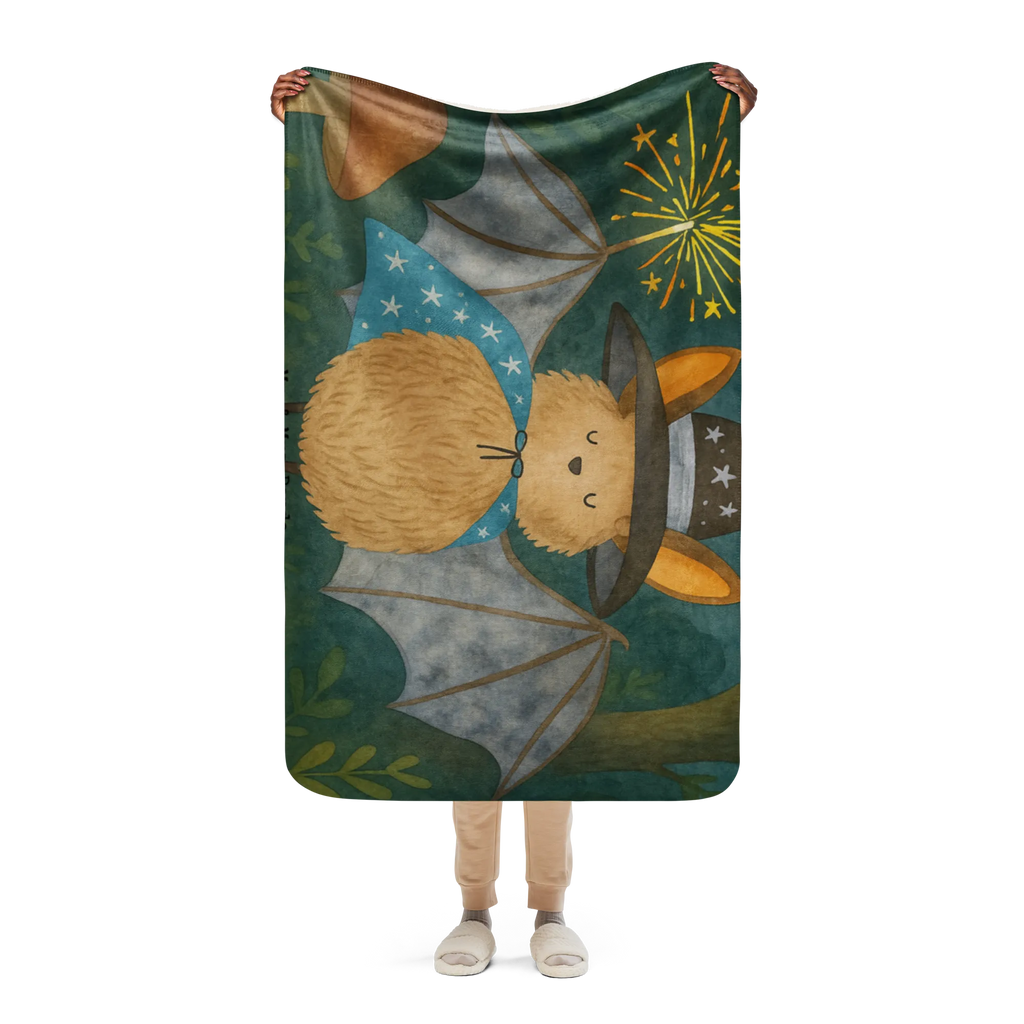 Sherpa Kuscheldecke Fledermaus Zauberer Design Tiermotive, Gute Laune, lustige Sprüche, Tiere, Zauberer, Fledermaus, Fledermäuse, Frauen, Magier, reinsteigern