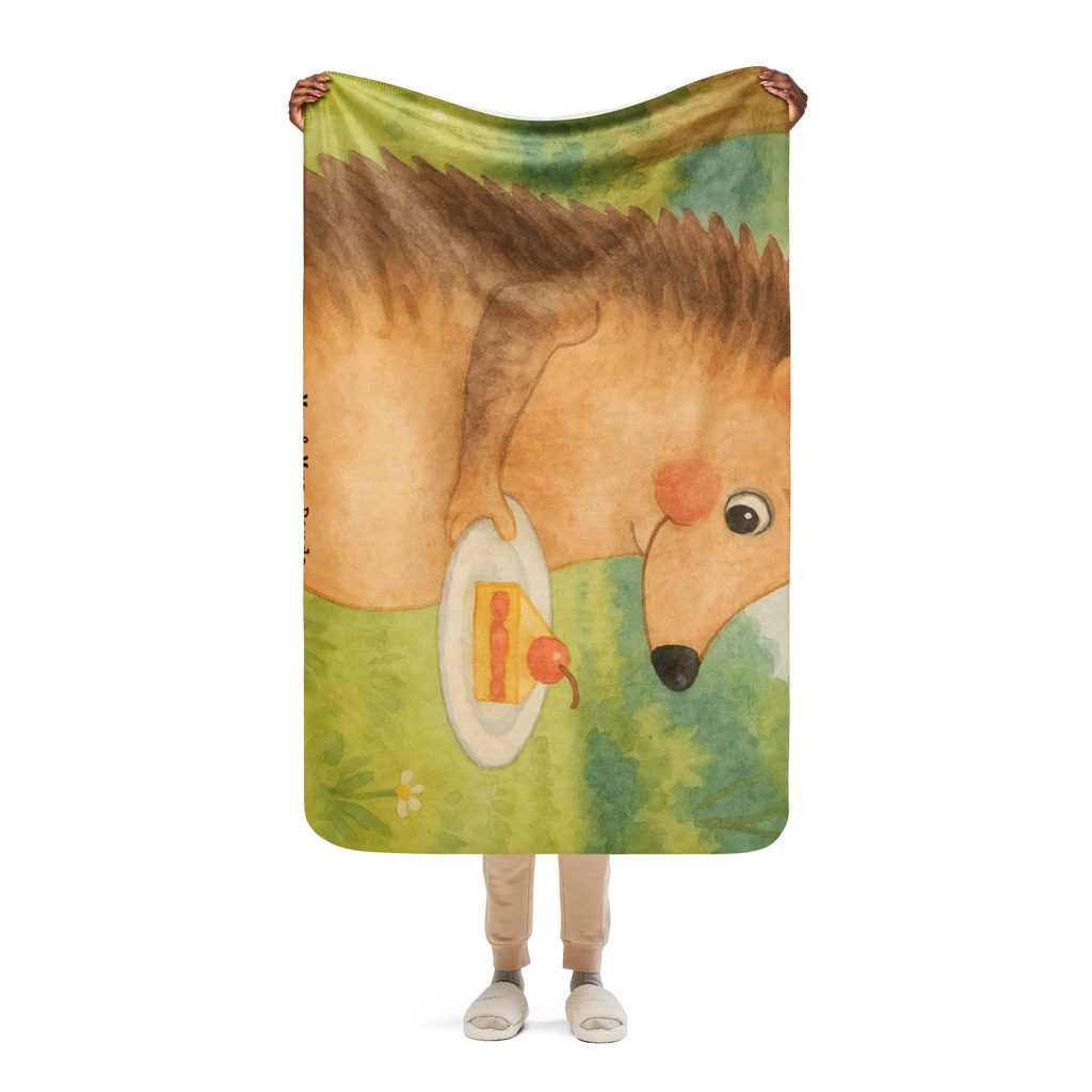 Sherpa Kuscheldecke Igel Kuchenstück Design Tiermotive, Gute Laune, lustige Sprüche, Tiere, Essen Spruch, Torte, Igel, Einladung Party, Kuchen backen, Backen Geschenk, Geburtstagskuchen, Kuchen