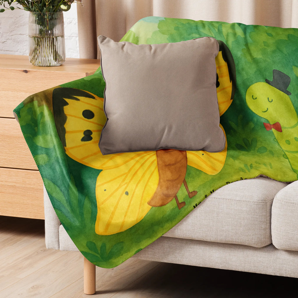 Sherpa Kuscheldecke Raupe Schmetterling Design Tiermotive, Gute Laune, lustige Sprüche, Tiere, Zitronenfalter, Hütchen, Schönheit, Schmetterling, Aufwachsen, Kokon, Hut, Entwicklung, Raupe, Erwachsen werden