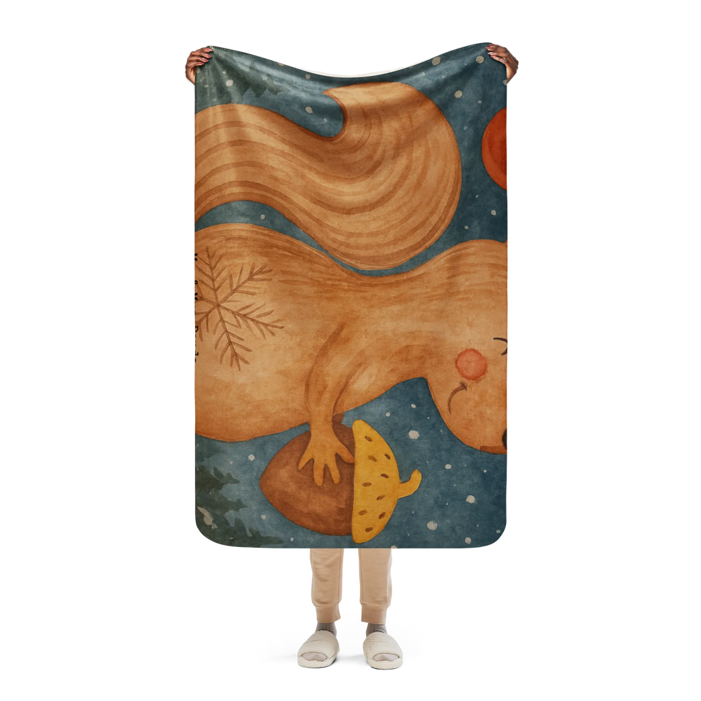 Sherpa Kuscheldecke Eichhörnchen Weihnachten Design Winter, Weihnachten, Weihnachtsdeko, Nikolaus, Advent, Heiligabend, Wintermotiv, Frohe Weihnachten, Vogel, Weihnachtsgruß, Guten Rutsch, Frohes neues Jahr, Neujahr, Weihnachtsmotiv