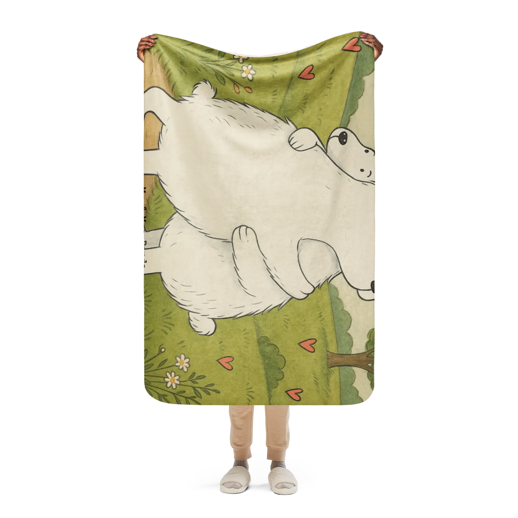 Sherpa Kuscheldecke Eisbär Umarmen Design Tiermotive, Gute Laune, lustige Sprüche, Tiere