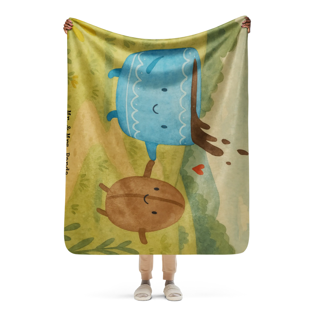 Sherpa Kuscheldecke Kaffee Bohne Design Tiermotive, Gute Laune, lustige Sprüche, Tiere, Kaffee, Glück, Genuss, Zufriedenheit, Kaffeebohne
