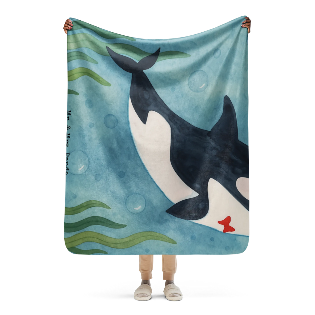 Sherpa Kuscheldecke Orca Zylinder Design Meerestiere, Meer, Urlaub, Glitzer, Fete, Geburtstag, Glitter, Feier, Konfetti, Glückwunsch, Narwal, Orca, Fest