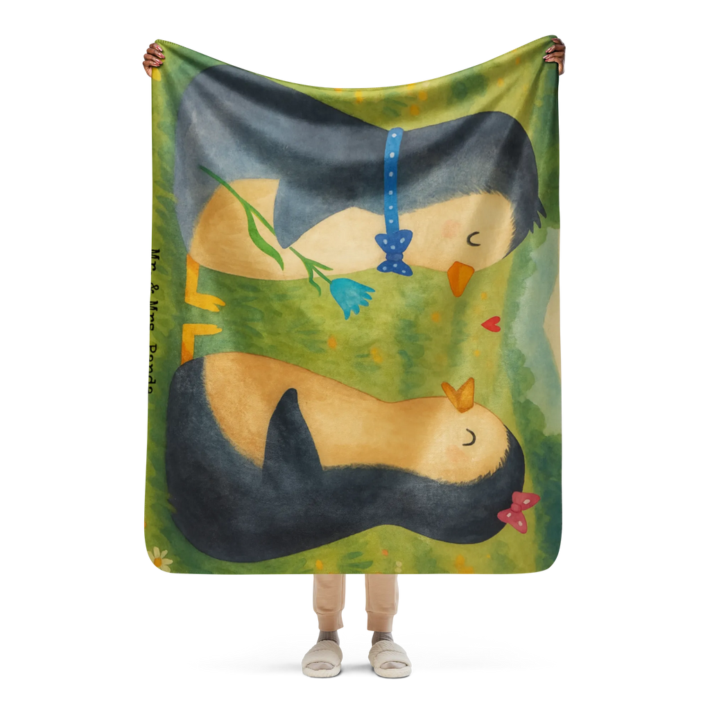 Sherpa Kuscheldecke Pinguin Pärchen Design Pinguin, Pinguine, Hochzeit, Liebespaar, Liebe, Hochzeitstag, Liebesgeschenk, Hochzeitsgeschenk, Traumpaar, Verlobung, Jahrestag, große Liebe, Liebesbeweis