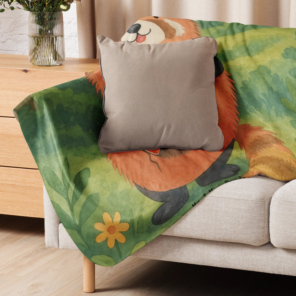 Sherpa Kuscheldecke Roter Panda Design Tiermotive, Gute Laune, lustige Sprüche, Tiere, Lieblingsmensch, Panda, Liebling, Rot, Liebe, Herz