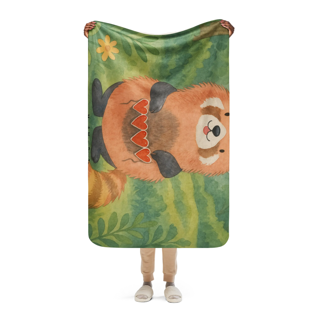 Sherpa Kuscheldecke Roter Panda Design Tiermotive, Gute Laune, lustige Sprüche, Tiere, Lieblingsmensch, Panda, Liebling, Rot, Liebe, Herz