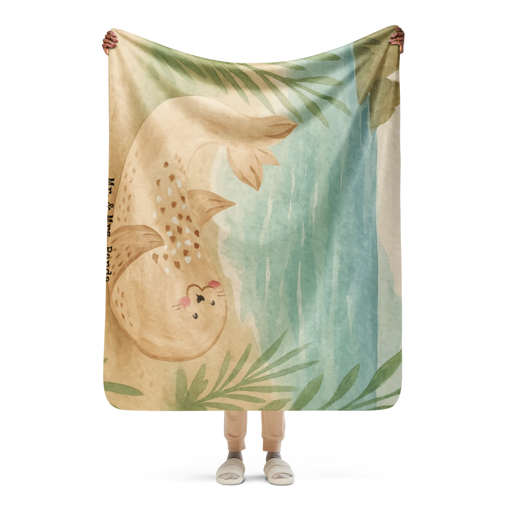 Sherpa Kuscheldecke Robbe Liegen Design Tiermotive, Gute Laune, lustige Sprüche, Tiere, Meerestier, Nordsee, Robbe, Strand, Robben, Ostsee, Lachen, Freude, Seehund