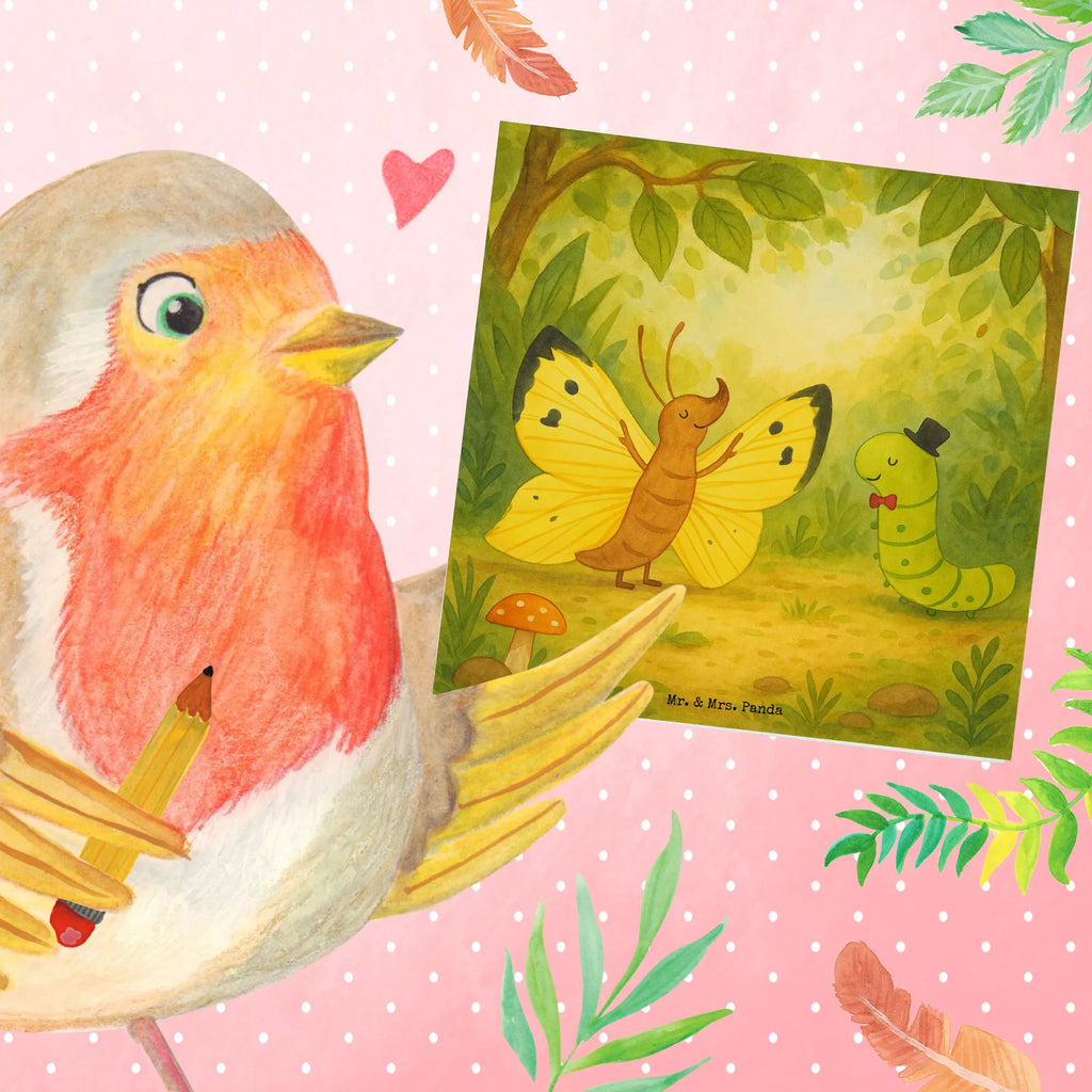 Deluxe Karte Raupe Schmetterling Design Karte, Grußkarte, Klappkarte, Einladungskarte, Glückwunschkarte, Hochzeitskarte, Geburtstagskarte, Hochwertige Grußkarte, Hochwertige Klappkarte, Tiermotive, Gute Laune, lustige Sprüche, Tiere, Raupe, Schmetterling, Zitronenfalter, Entwicklung, Erwachsen werden, Kokon, Hut, Hütchen, Schönheit, Aufwachsen