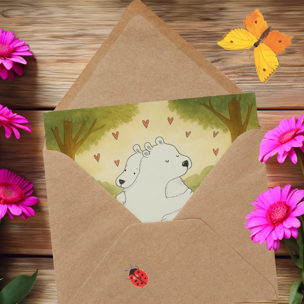 Deluxe Karte Eisbär Umarmen Design Karte, Grußkarte, Klappkarte, Einladungskarte, Glückwunschkarte, Hochzeitskarte, Geburtstagskarte, Hochwertige Grußkarte, Hochwertige Klappkarte, Tiermotive, Gute Laune, lustige Sprüche, Tiere