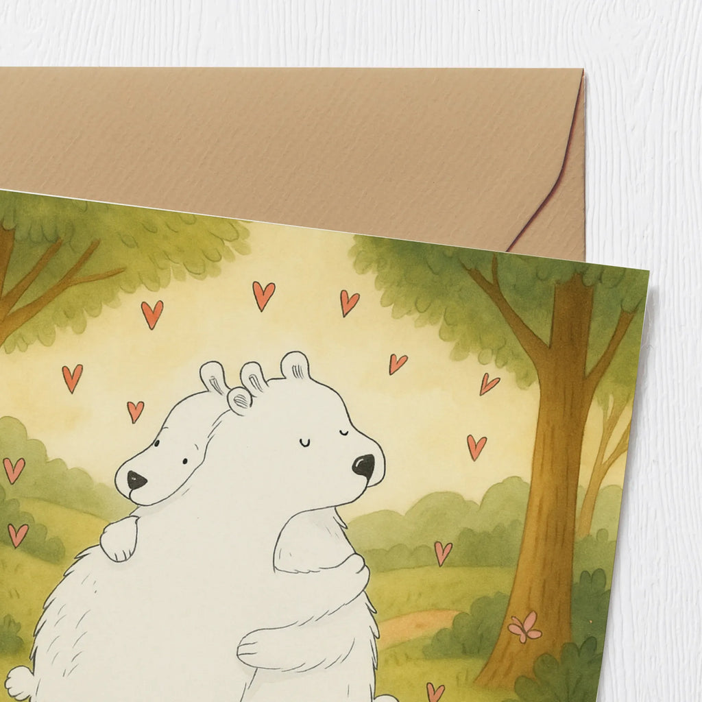 Deluxe Karte Eisbär Umarmen Design Karte, Grußkarte, Klappkarte, Einladungskarte, Glückwunschkarte, Hochzeitskarte, Geburtstagskarte, Hochwertige Grußkarte, Hochwertige Klappkarte, Tiermotive, Gute Laune, lustige Sprüche, Tiere