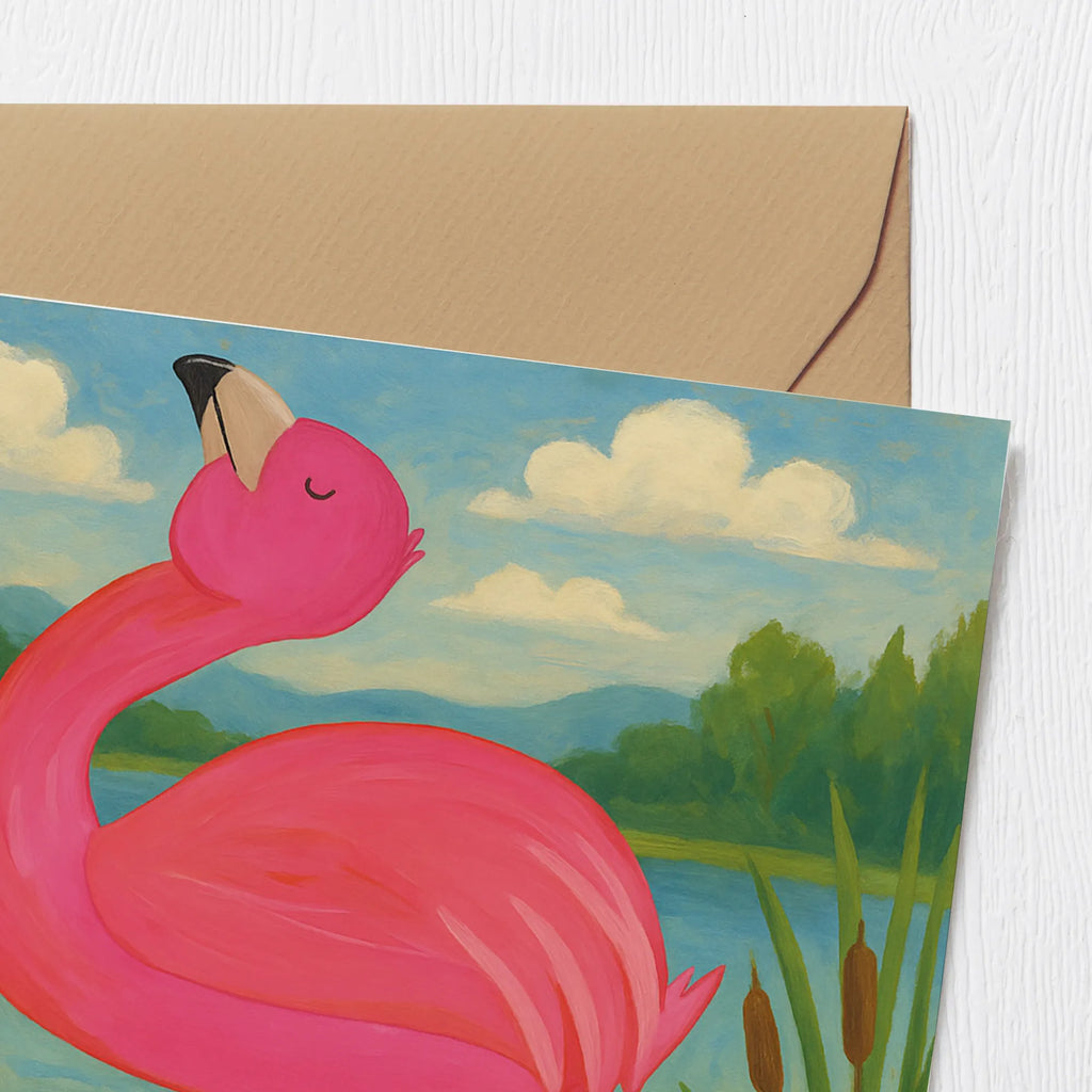 Deluxe Karte Flamingo Stolz Design Karte, Grußkarte, Klappkarte, Einladungskarte, Glückwunschkarte, Hochzeitskarte, Geburtstagskarte, Hochwertige Grußkarte, Hochwertige Klappkarte, Flamingo, stolz, Freude, Selbstliebe, Selbstakzeptanz, Freundin, beste Freundin, Tochter, Mama, Schwester