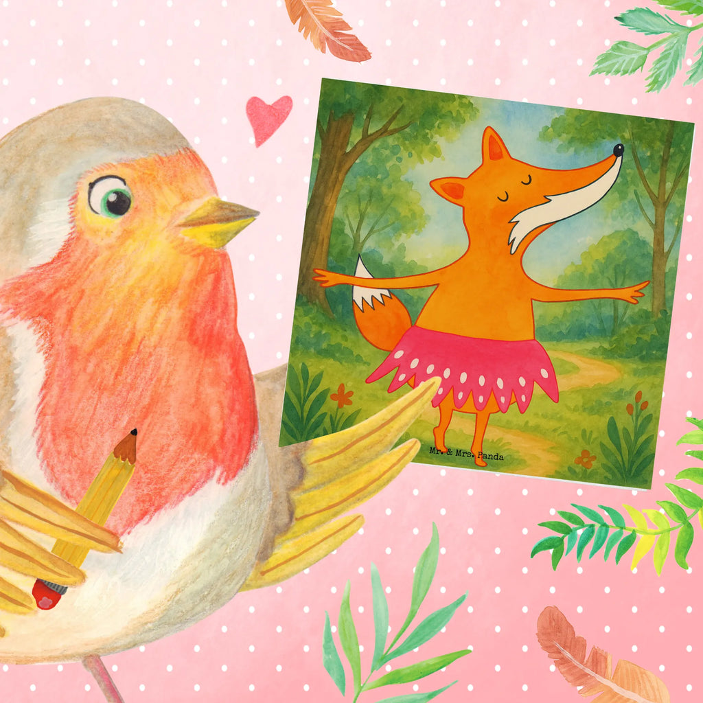 Deluxe Karte Fuchs Ballerina Design Karte, Grußkarte, Klappkarte, Einladungskarte, Glückwunschkarte, Hochzeitskarte, Geburtstagskarte, Hochwertige Grußkarte, Hochwertige Klappkarte, Fuchs, Fuchs Spruch, Füchse, Füchsin, Ballerina, Ballett, Tänzerin, Tanzen, Party, Einladung, Geburtstag