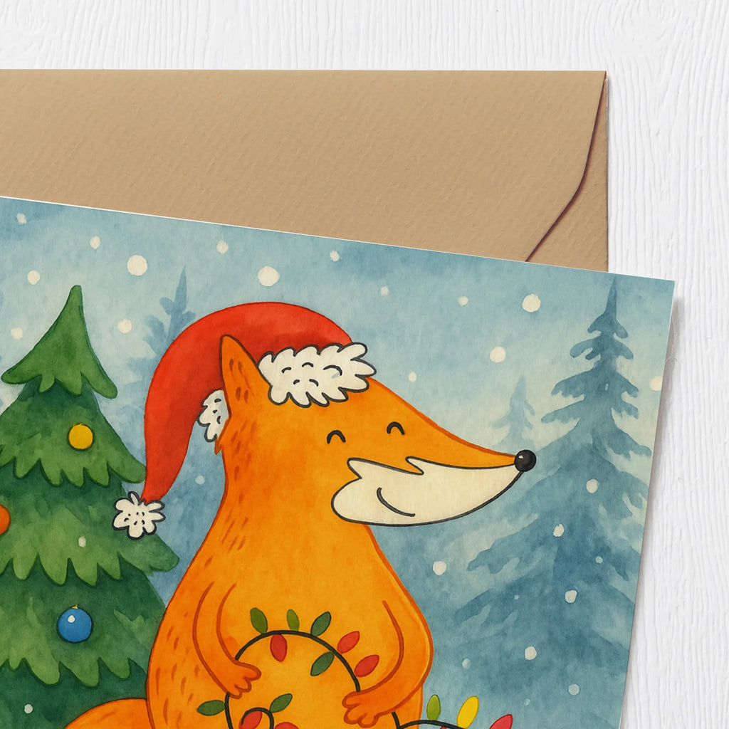 Deluxe Karte Fuchs Weihnachten Design Karte, Grußkarte, Klappkarte, Einladungskarte, Glückwunschkarte, Hochzeitskarte, Geburtstagskarte, Hochwertige Grußkarte, Hochwertige Klappkarte, Winter, Weihnachten, Weihnachtsdeko, Nikolaus, Advent, Heiligabend, Wintermotiv, Fuchs, Füchse, Spruch schön, Geschenk Weihnachten, Weihnachtsmann, Weihnachtszeit