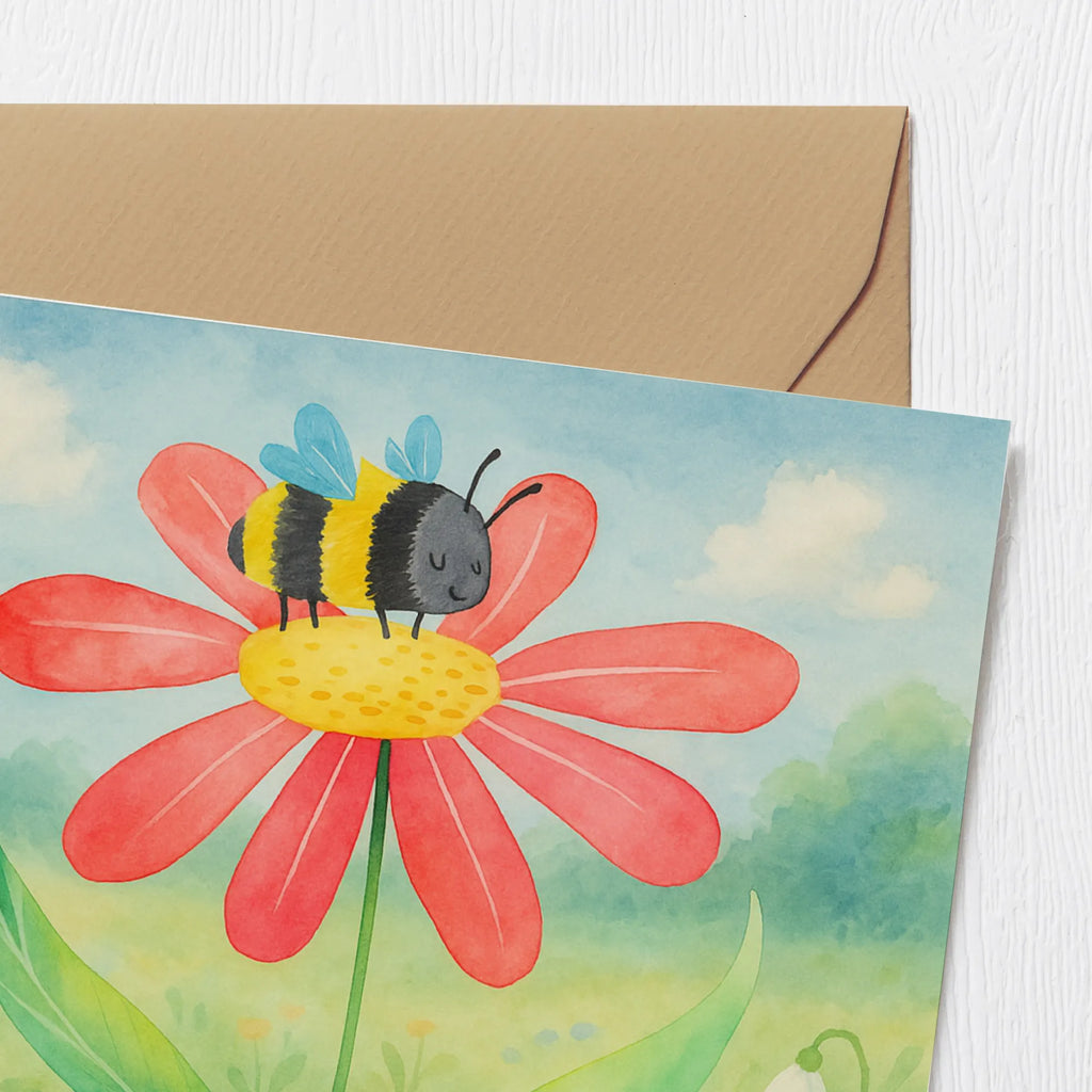 Deluxe Karte Hummel Blume Design Karte, Grußkarte, Klappkarte, Einladungskarte, Glückwunschkarte, Hochzeitskarte, Geburtstagskarte, Hochwertige Grußkarte, Hochwertige Klappkarte, Tiermotive, Gute Laune, lustige Sprüche, Tiere, Hummel, Blume, Wespe, Flauschig, Natur, Feld, Hummeln, Biene