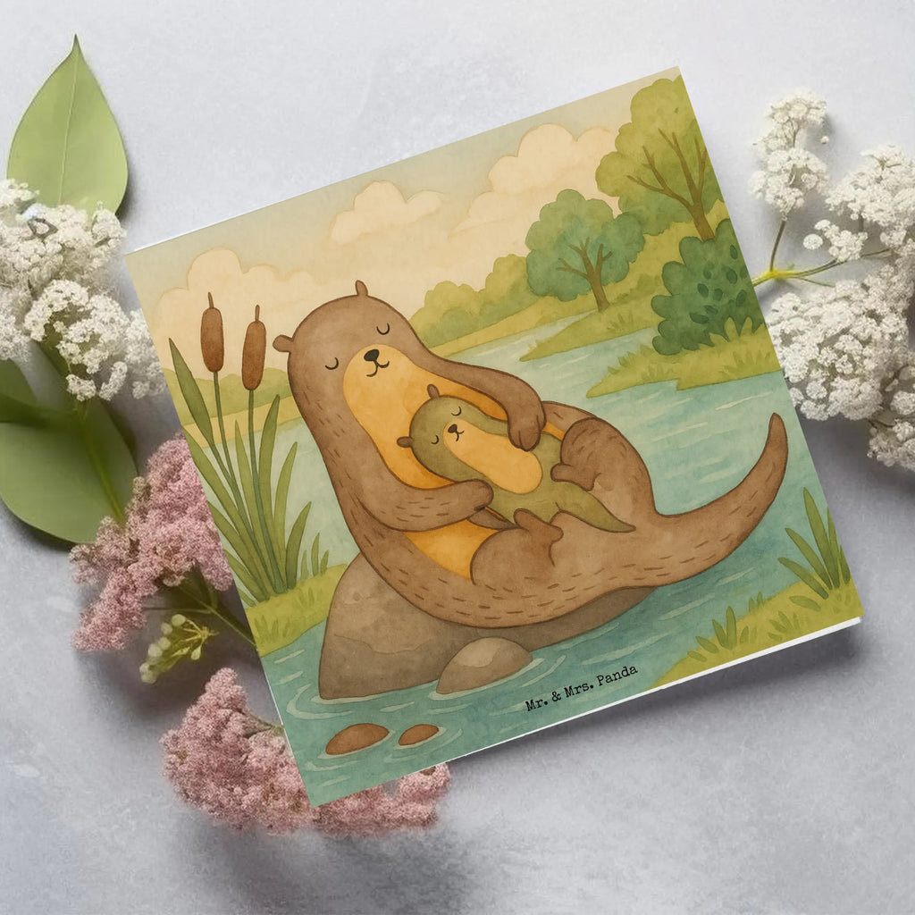 Deluxe Karte Otter Kind Design Karte, Grußkarte, Klappkarte, Einladungskarte, Glückwunschkarte, Hochzeitskarte, Geburtstagskarte, Hochwertige Grußkarte, Hochwertige Klappkarte, Otter, Fischotter, Seeotter, Otter Seeotter See Otter