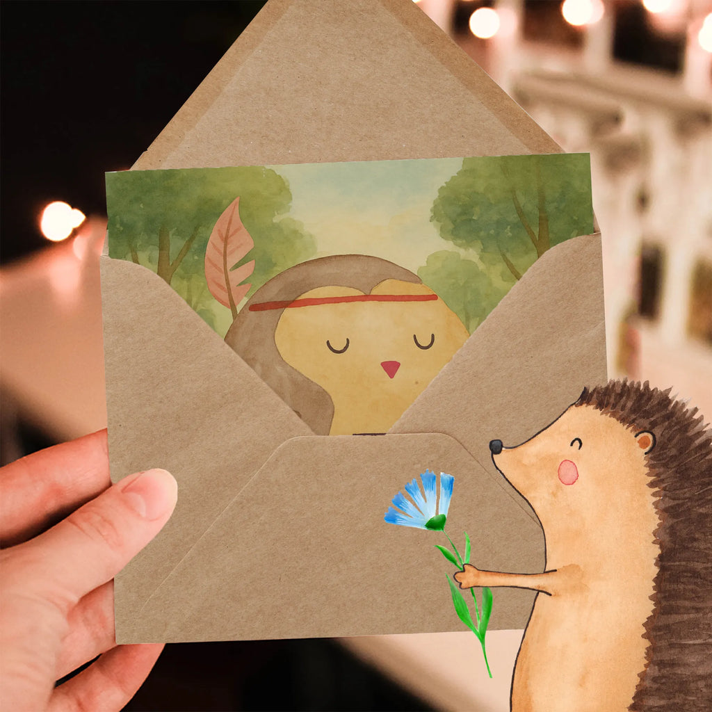 Deluxe Karte Eule Federschmuck Design Karte, Grußkarte, Klappkarte, Einladungskarte, Glückwunschkarte, Hochzeitskarte, Geburtstagskarte, Hochwertige Grußkarte, Hochwertige Klappkarte, Eule, Eule Deko, Owl, Das Leben ist ein Abenteuer, Reisespruch, Federschmuck, Dekoration