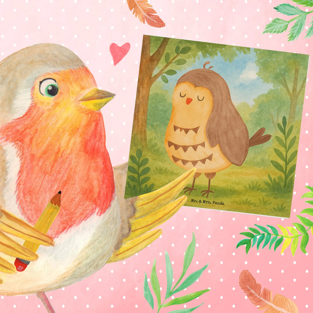 Deluxe Karte Eule Zufrieden Design Karte, Grußkarte, Klappkarte, Einladungskarte, Glückwunschkarte, Hochzeitskarte, Geburtstagskarte, Hochwertige Grußkarte, Hochwertige Klappkarte, Eule, Eule Spruch, Eule deko, Owl, Liebe Spruch, Romantisch, Wortspiel lustig, Spruch schön, Geschenk Hochzeitstag