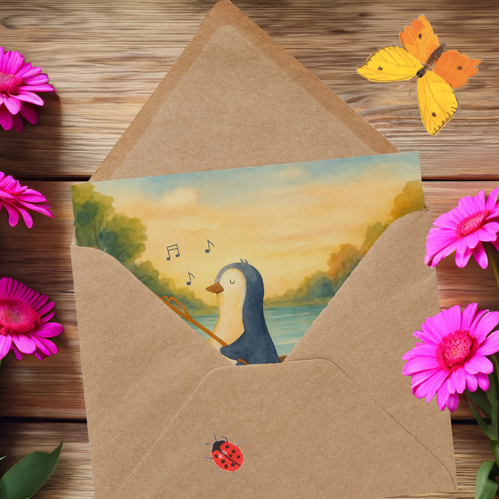 Deluxe Karte Pinguin Angelboot Design Karte, Grußkarte, Klappkarte, Einladungskarte, Glückwunschkarte, Hochzeitskarte, Geburtstagskarte, Hochwertige Grußkarte, Hochwertige Klappkarte, Pinguin, Pinguine, Angeln, Boot, Angelboot, Lebenslust, Leben, genießen, Motivation, Neustart, Neuanfang, Trennung, Scheidung, Geschenkidee Liebeskummer