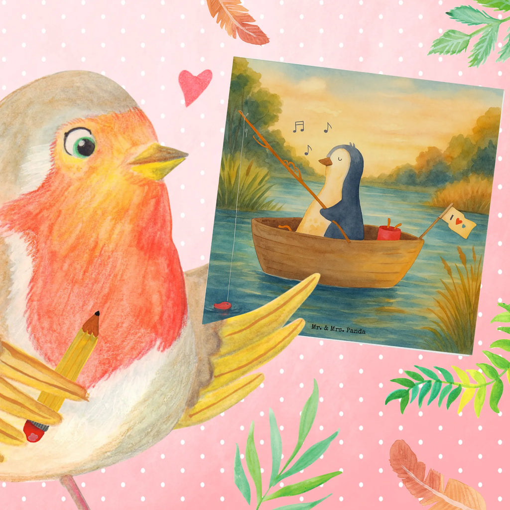 Deluxe Karte Pinguin Angelboot Design Karte, Grußkarte, Klappkarte, Einladungskarte, Glückwunschkarte, Hochzeitskarte, Geburtstagskarte, Hochwertige Grußkarte, Hochwertige Klappkarte, Pinguin, Pinguine, Angeln, Boot, Angelboot, Lebenslust, Leben, genießen, Motivation, Neustart, Neuanfang, Trennung, Scheidung, Geschenkidee Liebeskummer